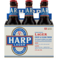 Harp Beer, Lager, Premium, Imported, Pilsner Style, 6 Each