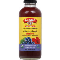 Bragg Apple Cider Vinegar, Organic, Concord Grape & Hibiscus, Prebiotic, 16 Fluid ounce