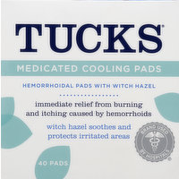 Tucks Hemorrhoidal Pads, with Witch Hazel, 40 Each