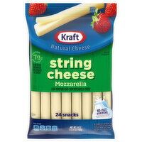 Kraft String Cheese, Low-Moisture, Part-Skim, Mozzarella, 24 Each