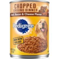 Pedigree Chopped Ground Dinner Beef, Bacon & Cheese Flavor Dog Food, 13.2 Ounce