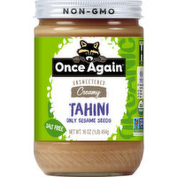 Once Again Tahini, Organic, Creamy, Unsweetened, 16 Ounce