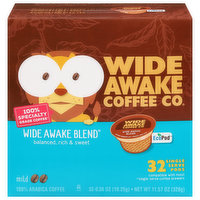 Wide Awake Coffee Co. Coffee, Mild, Wide Awake Blend, Single Serve Pods, 32 Each