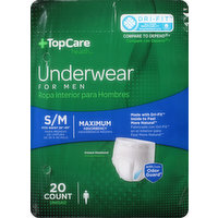 TopCare Underwear, Maximum Absorbency, S/M, for Men, 20 Each
