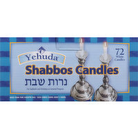 Yehuda Shabbos Candles, White, 72 Each