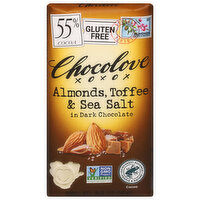 Chocolove Dark Chocolate, Almonds, Toffee & Sea Salt, 55% Cocoa, 3.2 Ounce