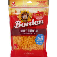 Borden Shredded Cheese, Sharp Cheddar, 8 Ounce