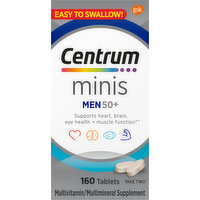 Centrum Multivitamin/Multimineral, Mens 50+, Minis, Tablets, 160 Each