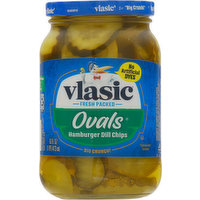 Vlasic Pickles, Dill Chips, Hamburger, 16 Fluid ounce