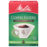 Melitta Coffee Filters, No. 4, 100 Each