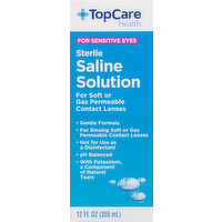 TopCare Saline Solution, Sterile, 12 Fluid ounce