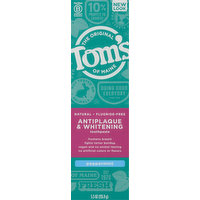 Tom's of Maine Toothpaste, Antiplaque & Whitening, Peppermint, 5.5 Ounce