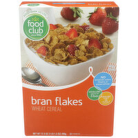 Food Club Bran Flakes Wheat Cereal, 17.3 Ounce