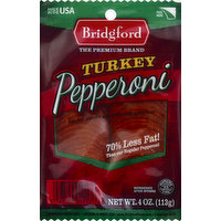 Bridgford Pepperoni, Turkey, 4 Ounce