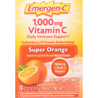 Emergen-C Vitamin C, 1000 mg, Super Orange, 10 Each