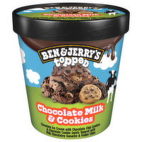 Ben & Jerry's Ice Cream, Chocolate Milk & Cookies, Topped, 15.2 Fluid ounce