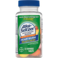 Alka-Seltzer Antacid, Heartburn, Extra Strength, Chewable Tablets, Assorted Fruit, 32 Each