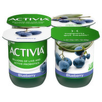 Activia Yogurt, Lowfat, Blueberry, 4 Each