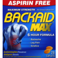 Backaid Pain Reliever, Maximum Strength, Caplets, 28 Each
