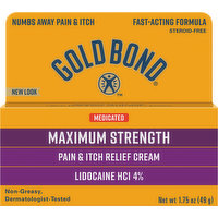 Gold Bond Pain & Itch Relief Cream, Maximum Strength, 1.75 Ounce
