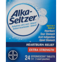 Alka-Seltzer Antacid/Analgesic, Extra Strength, Effervescent Tablets, 24 Each