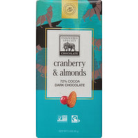 Endangered Species Dark Chocolate, Cranberry & Almonds, 72% Cocoa, 3 Ounce