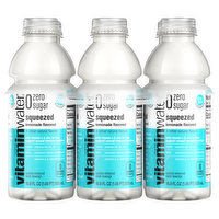 Vitaminwater Nutrient Enhanced Water Beverage, Zero Sugar, Lemonade, Squeezed, 6 Each