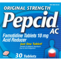 Pepcid Acid Reducer, Original Strength, 10 mg, Tablets, 30 Each