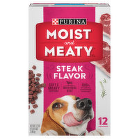 Moist & Meaty Dog Food, Steak Flavor, 12 Each