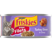 Friskies Cat Food, Prime Filets, Turkey Dinner In Gravy, 5.5 Ounce