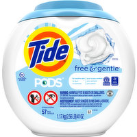 Tide Detergent, Free & Gentle, Capsules, 57 Each