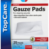 TopCare Gauze Pads, All One Size, 25 Each