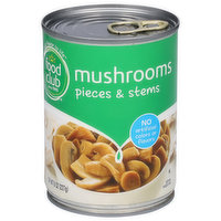 Food Club Mushrooms, Pieces & Stems, 8 Ounce