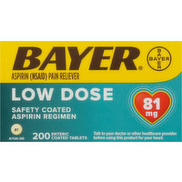 Bayer Aspirin, Low Dose, 81 mg, Coated Tablets, 200 Each