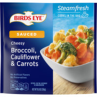 Birds Eye Broccoli, Cauliflower & Carrots, Cheesy, Sauced, 10.8 Ounce