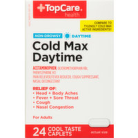 TopCare Cold Max, Daytime, Non-Drowsy, for Adults, Caplets, 24 Each