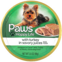 Paws Happy Life Turkey In Savory Juices Dog Food, 3.5 Ounce