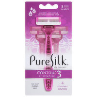 Pure Silk Razors, Disposable, 4 Each