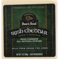 Boars Head Cheese, Irish Cheddar, 7 Ounce