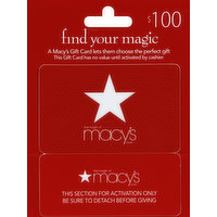 Macy's Gift Card, $100, 1 Each