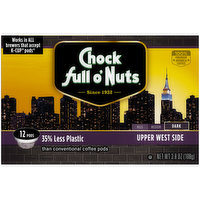 Chock Full O Nuts Upper West Side Dark Roast Coffee Single Serve Pods, 3.8 Ounce