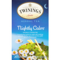 Twinings of London Nightly Calm Herbal Tea Bags, 20 count, 1.02 oz, 20 Each
