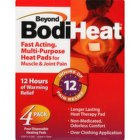 Beyond BodiHeat Heat Pads, Fast Acting, Multi-Purpose, 4 Pack, 4 Each
