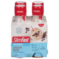 SlimFast Meal Replacement Shake, Cappuccino Delight, 4 Each