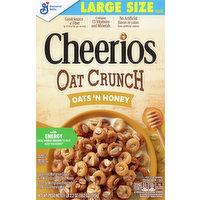 Cheerios Cereal, Oats 'n Honey, Large Size, 18.2 Ounce