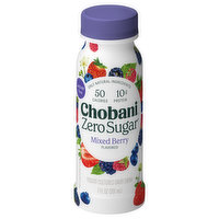 Chobani Yogurt-Cultured Dairy Drink, Zero Sugar, Mixed Berry Flavored, 7 Fluid ounce