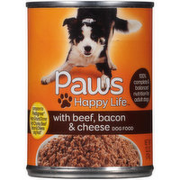 Paws Happy Life 100% Complete & Balanced Nutrition For Adult Dogs With Beef, Bacon & Cheese Dog Food, 13.2 Ounce