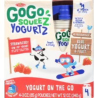 GoGo Squeez Yogurt On the Go, Strawberry, 4 Pack, 4 Each