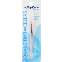 TopCare Tweezers, Square Tip, 1 Each