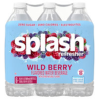 Splash Flavored Water Beverage, Wild Berry, 6 Each